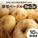 29位! 口コミ数「1件」評価「5」国産小麦＆自家培養酵母100％　酵母ベーグル5種×2個 パン ベーグル 身体にやさしい 自然素材 素朴 セット おやつ 朝食 国産 酵母 プ･･･ 