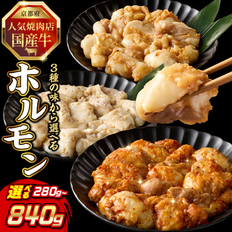 「京都人気焼肉店」プリプリホルモン!国産牛ホソの秘伝!選べる味付け(みそ漬け・塩ダレ・ピリ辛みそ・3種食べ比べ)選べる容量(1〜6個)小分け 冷凍 簡単調理 あと一品 おつまみ 牛肉 京都府 木津川市