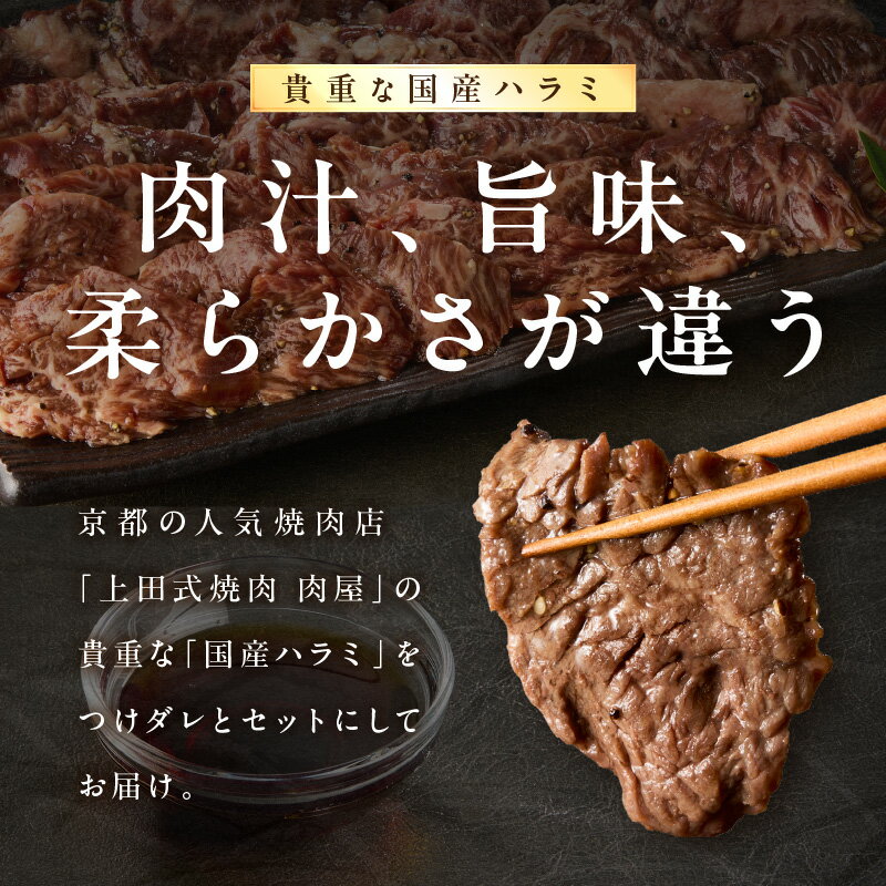 【ふるさと納税】 「京都人気焼肉店」貴重！肉汁溢れる 国産牛ハラミ 選べる内容量 （250g・500g・750g） 国産ハラミ 貴重 自家製ダレ プロの味 ｜ 焼肉 牛ハラミ 楽天ふるさと納税 肉 牛肉 BBQ バーベキュー グルメ ホルモン