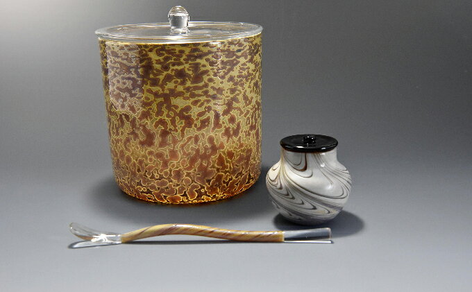 【ふるさと納税】高級ガラス工芸品　みずや〈ガラス 茶道具 セット 茶道 工芸品〉 食器