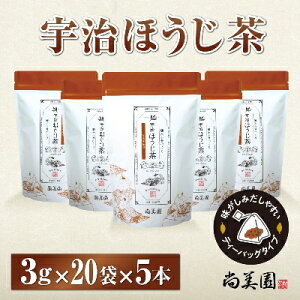 【ふるさと納税】宇治ほうじ茶ティーバッグ　3g×20個入×5袋　【飲料類 お茶 ほうじ茶 宇治ほうじ茶ティーバッグ ティーバッグ】