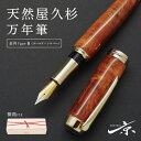 【ふるさと納税】天然屋久杉万年筆【ゴールド×シルバー】〈ペン 文具 工芸品 文房具 雑貨 ギフト 贈答 プレゼント 木軸 記念 高級〉