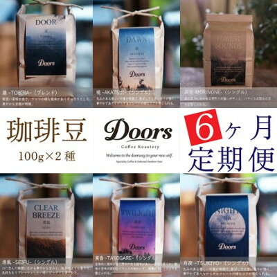 【ふるさと納税】【毎月定期便】スペシャルティコーヒー(自家焙煎)| ブレンド/シングル お試し量 100g×2全6回【4086452】
