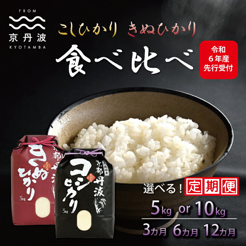 [定期便][ 新米先行予約 ] 京丹波こしひかり・きぬひかり 食べ比べセット 10kg 令和6年産 3カ月 6カ月 12カ月 回数 選べる定期便 精米 京都 コシヒカリ キヌヒカリ 新生活応援 ※北海道・東北・沖縄・その他離島は配送不可