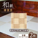 【ふるさと納税】薄置畳2枚 ヘリなし【市松02 乳白色×白茶色】フロアタイルとして使用できる置き畳【1557540】