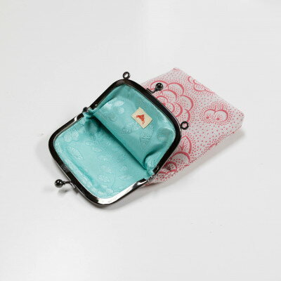 【ふるさと納税】がま口ショルダー(椿柄ピンク)　一色ちりめん　京都与謝野町より　【高島屋選定品】【1569324】