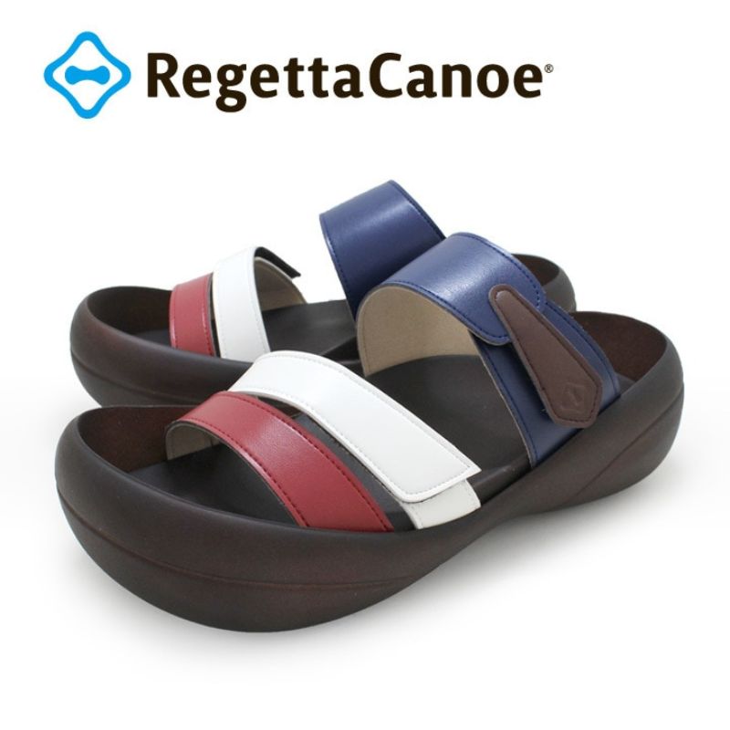 【ふるさと納税】RegettaCanoe リゲッタカヌー トリコロールスリーストラップサンダル サンダル グミインソール 歩きやすい 疲れにくい 日本製 大阪市