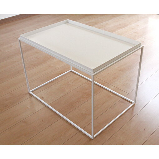 トレイテーブル ホワイト HWT-044 お部屋に圧迫感のないシンプルデザイン