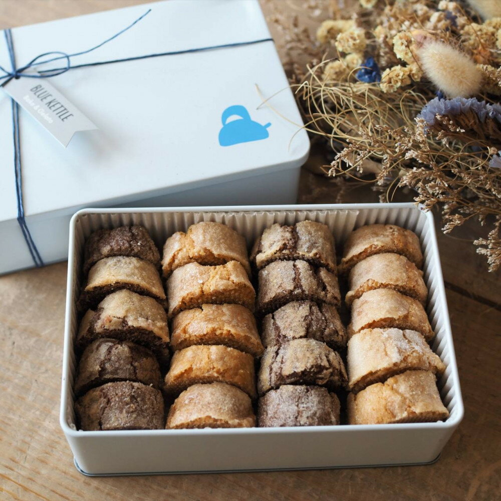 ケトルな切り株クッキー缶 大阪 堺 ブルーケトル | 堺市 クッキー スイーツ サブレ クッキー缶 ディアマンクッキー 手作り 人気 おすすめ 送料無料