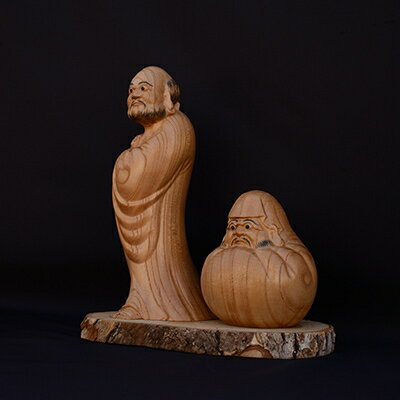 【ふるさと納税】[(有)木下彫刻工芸]達磨(大)彫刻置物2個セット【1142803】