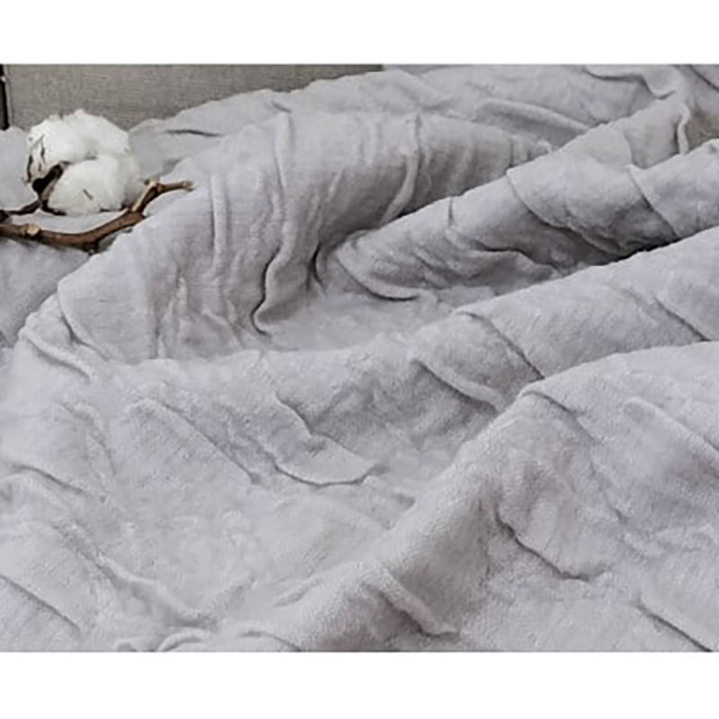 【ふるさと納税】ブランケット シングル 140×200cm グレー あったか コットン ふわふわ ガーゼケット 綿毛布 毛布 肌掛け 肌掛け布団 肌布団 掛け布団 布団 寝具 綿100% 日本製 大阪 大阪府 岸和田市　お届け：お申し込み後、3週間程度で順次発送予定