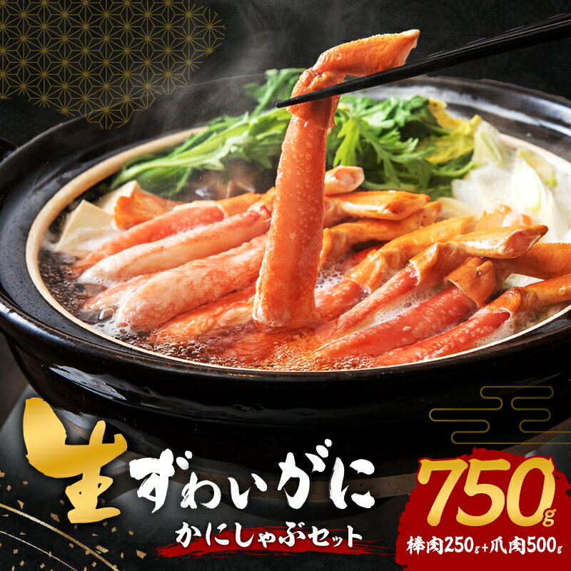 生ずわいがに カニしゃぶセット 750g(棒肉250g+爪肉500g) お届け:最大で1ヶ月程度かかる場合がございます。