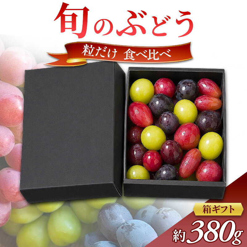 旬のぶどう 粒だけ 食べ比べ 箱ギフト 約380g 先行予約 産地直送 国産 ギフト 葡萄 ぶどう フルーツ 果物 数量限定 送料無料 人気 くだもの 期間限定 お届け:2026年8月中旬〜2026年10月中旬まで
