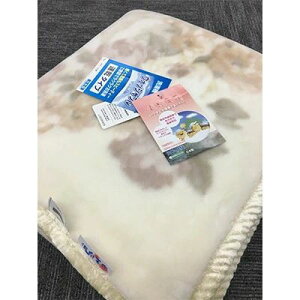 【ふるさと納税】C.R.P加工毛布 マイヤー毛布 ダブルサイズ ベージュ 1枚 11808W柄｜防寒 寒さ対策 節電対策 ブランケット 快眠 洗濯可能 プレゼント ギフト 誕生日 父の日 母の日 [0622]