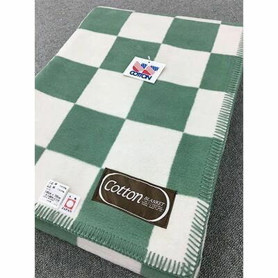 綿100% 綿毛布 シングル 140×200cm グリーン系 CO909GR|天然素材 綿100% ブランケット 快眠 快適 熟睡 寝具 ベッド 新生活 敬老の日 お歳暮 贈答品 ギフト 誕生日 プレゼント 贈り物 [0668]