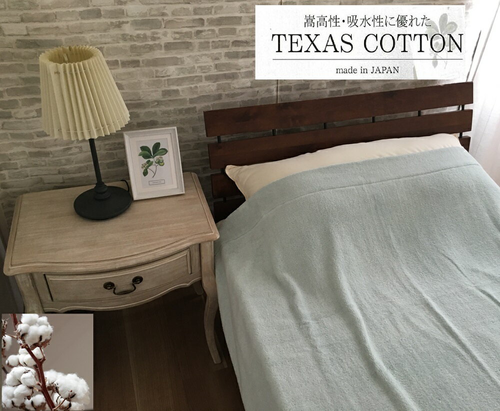 TEXSAS COTTON 100% タオルケット シングル グリーン 1枚 SNT-20TXGR|綿100% 厚手 毛布 速乾 軽量 快眠 快適 熟睡 睡眠 洗える 洗濯可能 丸洗い可能 [3230]