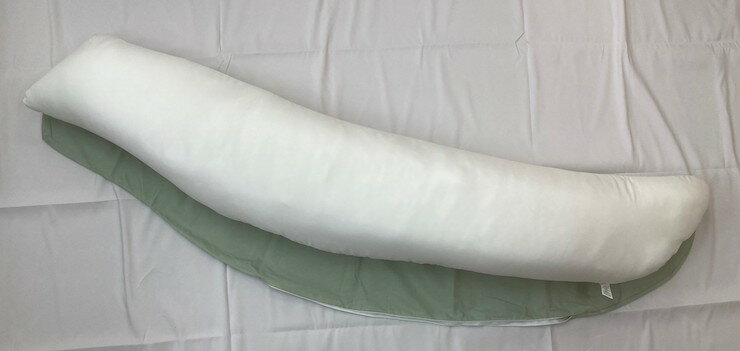 【ふるさと納税】バナナ型 抱き枕 1個 特大160cm 綿100%の専用カバー (ファスナー式) グリーン 2枚付 [3577]
