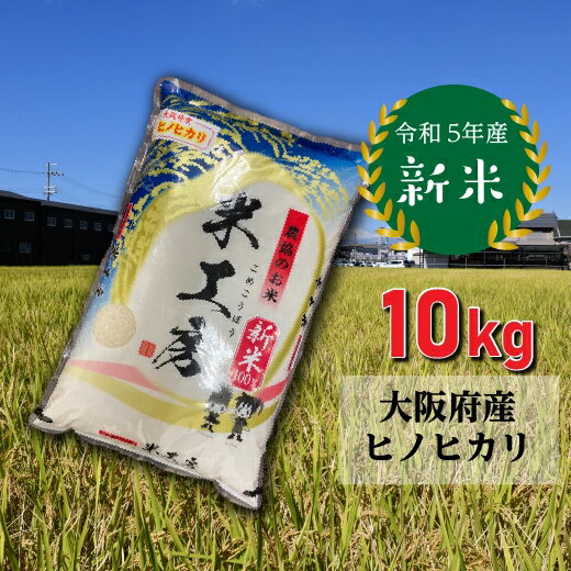 【ふるさと納税】大阪府産 令和5年新米！ひのひかり 10kg 泉大津市産米ブレンド｜米 新米 地元産 もちもち 健康 美味しい 泉州地方で収穫 [4434]