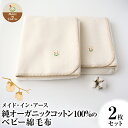 【ふるさと納税】メイド・イン・アース 純オーガニックコットン100%のベビー綿毛布【2枚セット】