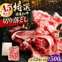 【ふるさと納税】【全12回定期便】国産和牛切落し 500g 冷凍 肉 お肉 牛肉 和牛 黒毛和牛 国産 国産牛 牛バラ バラ肉 バラ肉 切り落とし すき焼き す...