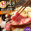 【ふるさと納税】【全12回定期便】国産和牛特上肩すき焼き用 500g 冷凍 肉 お肉 牛肉 和牛 黒毛和牛 国産 国産牛 うす切り 切り落とし すき焼き すきや...