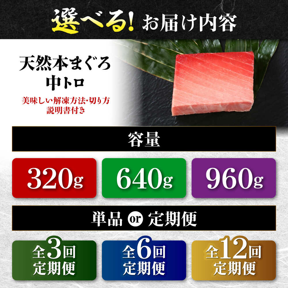【ふるさと納税】【選べる容量・定期便】極上！たね熟天然本まぐろ中トロ 天然 マグロ 鮪 まぐろ トロ 赤身 海鮮 さかな 刺身 魚 魚介 ギフト 贈り物 贈答 プレゼント 人気 おすすめ 送料無料 大阪 大阪府 高槻 高槻市 ふるさと納税 大阪府高槻市/本まぐろ直売所[AOCE009]