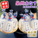 【ふるさと納税】<先行予約>北野農園 泉州水なすぬか漬10個