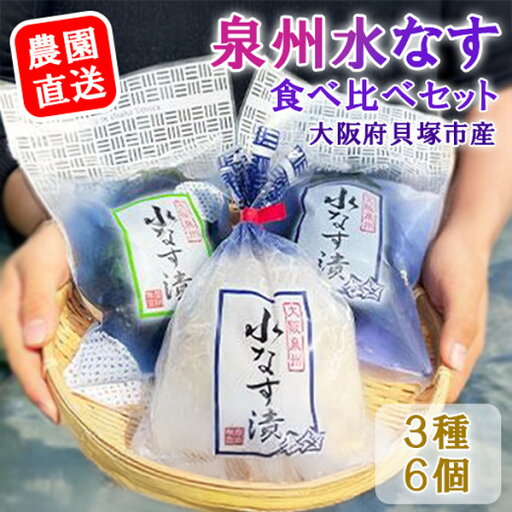【ふるさと納税】北野農園 泉州水なす漬3種6個セット 【ふるさと納税】北野農園 泉州水なす漬3種6個セット