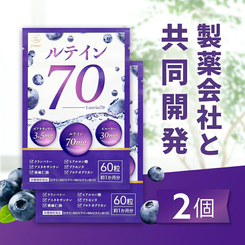 【ふるさと納税】ルテイン70 60粒《製薬会社との共同開発》｜Lutein 70mg 高濃度 ビルベリー 30mg クランベリー ゼアキサンチン サプリメント 栄養機能食品 frimer フィーミィ [2464-2464c3]