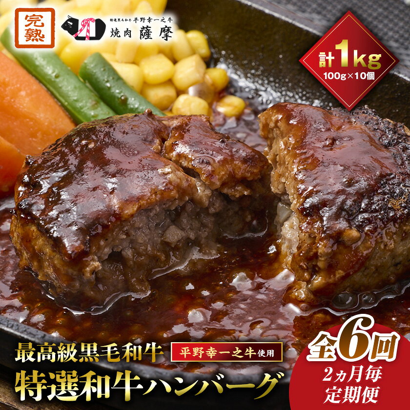 Side Dish, Ingredients - 【ふるさと納税】【2ヵ月毎定期便】特選和牛(焼肉薩摩の完熟平野幸一之牛)ハンバーグ10個全6回_ ハンバーグ 和牛 牛肉 惣菜 定期便 冷凍 グルメ 高級 お取り寄せ 美味しい 人気 おすすめ 送料無料 【配送不可地域：離島】【4050394】