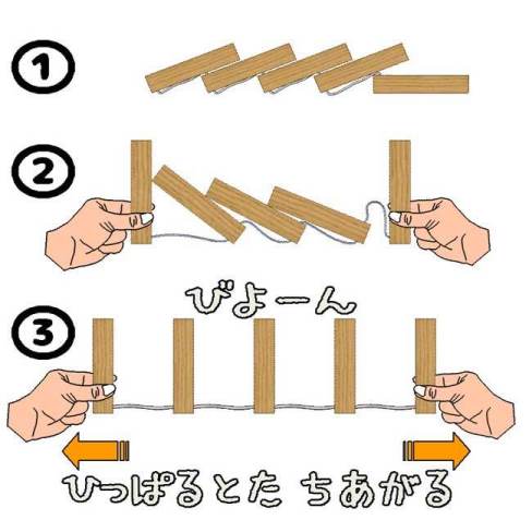 【ふるさと納税】B101　ひっぱるとたちあがる　ふしぎな　つみき　DOMIGO