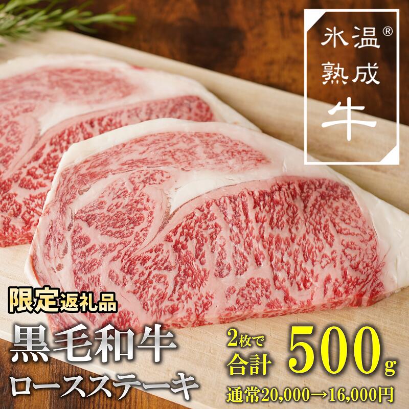 【ふるさと納税】牛肉 ロースステーキ 500g ( 約 250g × 2枚 ) 国産 黒毛和牛 氷温(R)熟成牛 期間限定 柔らかい 熟成肉 ディナー お祝い 特別な日 誕生日 記念日 パーティー ごちそう お酒 ワイン と一緒に