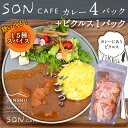 【ふるさと納税】15種スパイスを使用したSONカフェ特製カレー 200g×4パック＆玉ねぎのアチャール×1パックセット