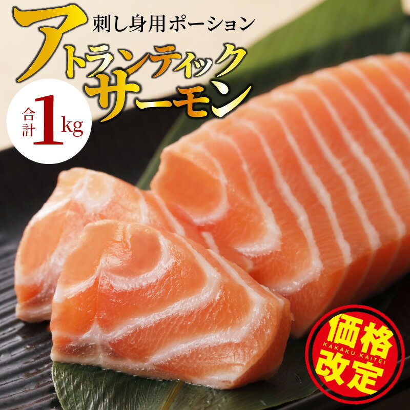 【ふるさと納税】 ＼ 価格改定 ／ 【高評価★4.53】 サーモン 1kg ポーション アトランティックサーモン 刺身 小分け 5〜6パック 鮭 海鮮 生食用 魚 カルパッチョ パスタ 寿司 ステーキ ムニエル 塩焼き ソテー 真空パック 泉佐野市 099H1919