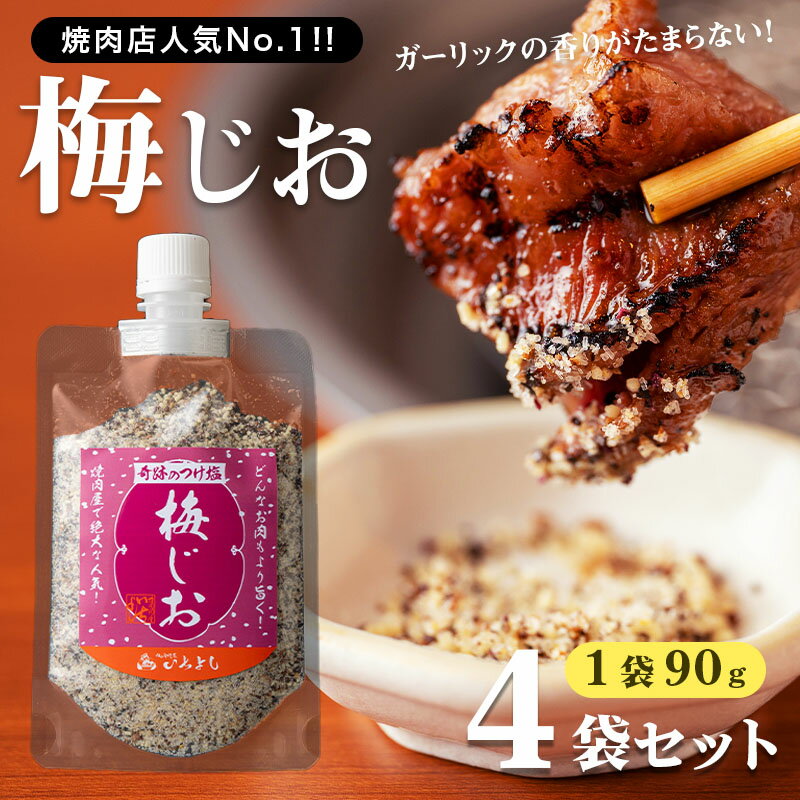 【ふるさと納税】＼レビューキャンペーン／ 焼き肉専門店 梅じお ガーリック スパイス 90g×4袋 お試し