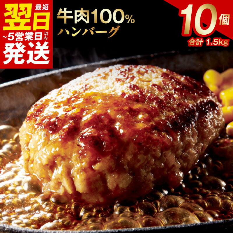 ＼最短5営業日以内発送/ 期間限定 ハンバーグ 150g × 10個 合計 1.5kg 冷凍 牛肉100% 極味付け こだわり 焼くだけ ビーフ 牛肉 玉ねぎ ハンバーグステーキ お弁当 小分け 簡単調理 食品 無添加 無着色 送料無料 泉佐野市 肉の泉佐野