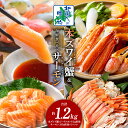 【ふるさと納税】本ズワイ蟹 ビードロカット 1kg 蟹酢付き 昆布塩加工 アトランティックサーモン 200g 海鮮 食べ比べ セット 北国からの贈り物 ズワイガ...