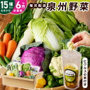 【ふるさと納税】旬の新鮮 野菜セット 15種以上 定期便 全6回 おまかせ ピクルスの素付き ファミリー向け 泉州野菜 旬の野菜 詰め合わせ おやつ おつまみ ...