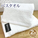 【ふるさと納税】やわらかバスタオル 2枚セット(ホワイト) ※ 薄手 パイル ホワイト 無地 柔らかい 吸水力 上質 単色 日本製 泉州タオル 送料無料 泉佐野...