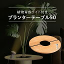 【ふるさと納税】植物育成 ライト付 プランターテーブル 50 ライト 国産素材使用 直径60cm センター穴 観葉植物 プランターに乗せるだけ ミニテーブル 光...
