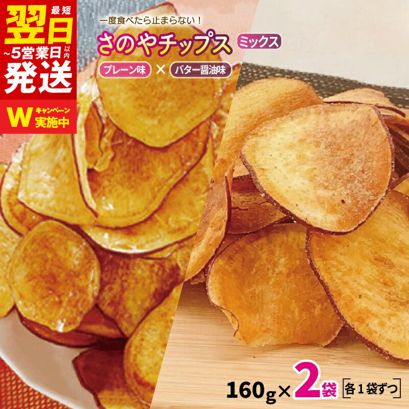 ＼最短翌日〜5営業日以内発送/ さのやチップス ミックス(プレーン/バター醤油)160g×2パック 芋匠さのや 人気メニュー 大阪府 泉佐野市 送料無料 さのやCP
