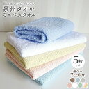 【ふるさと納税】泉州タオル 「普段使いにぴったりの ミニバスタオル 」 5枚 セット 選べるカラー ブラウン / アッシュブルー / グレージュ / スモーキー...