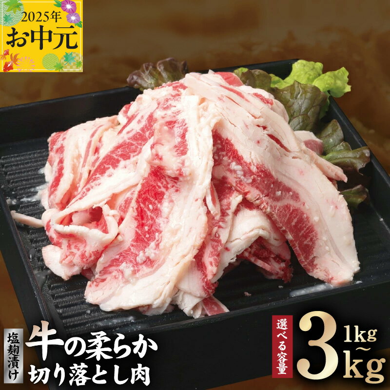 牛肉 カルビ 切り落とし 塩麹漬け 合計 1kg / 1.5kg / 2kg / 2.5kg / 3kg 味付け 小分け 焼くだけ 簡単調理 肉 牛 お肉 塩麹 柔らかい 便利 おかず ご飯のお供 お取り寄せ お取り寄せグルメ 大阪府 泉佐野市 送料無料 肉の泉佐野