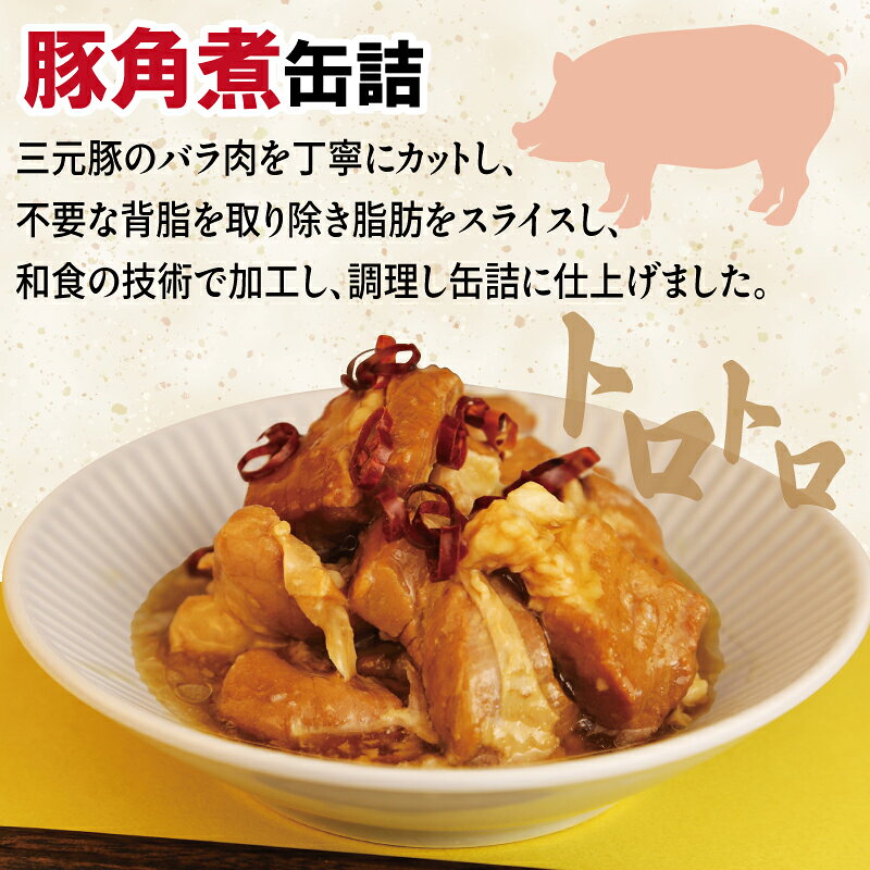 【ふるさと納税】豚角煮 缶詰 選べる 3缶 / 6缶 / 12缶 セット 肉 豚 豚肉 三元豚 ...