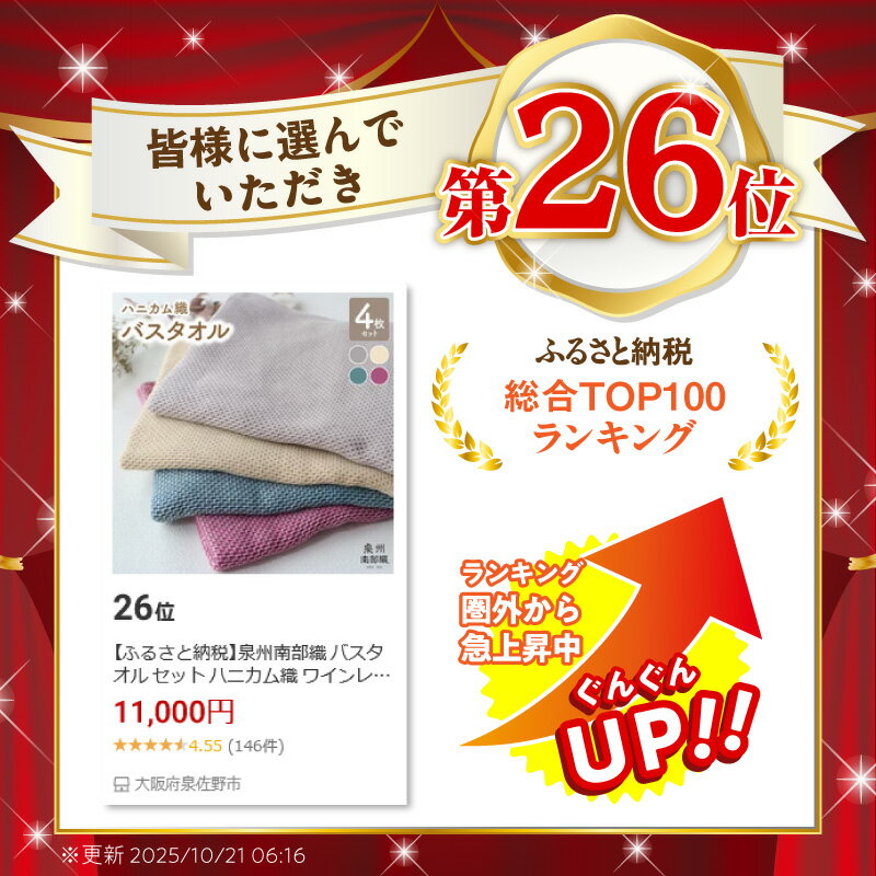 【ふるさと納税】泉州南部織 バスタオル セット ハニカム織 ワインレッド ブルーグリーン ベージュ グレー 各1枚 合計4枚 日本製 無地 綿100％ 薄手 吸水性 速乾性 ワッフル 速乾 ふわふわ ふかふか 柔らかい 吸水力 泉佐野市 送料無料