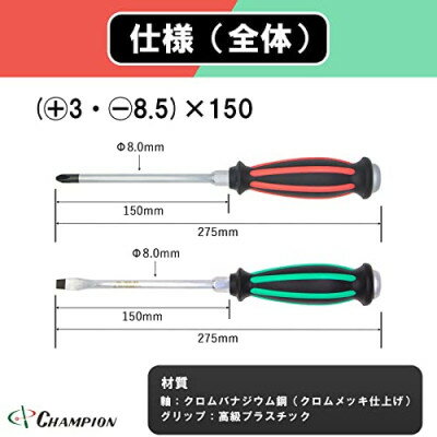 【ふるさと納税】チャンピオンツールの握り易い貫通クッションドライバー 2本セット 工具 No.NKB-88【1380897】