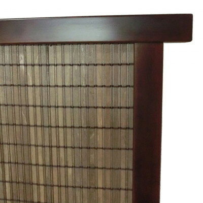 【ふるさと納税】土肥家具工芸の衝立 木簾91.5x112タイプ ブラウンxダークブラウン 天然木無垢材の間仕切り家具【1481705】 [2]