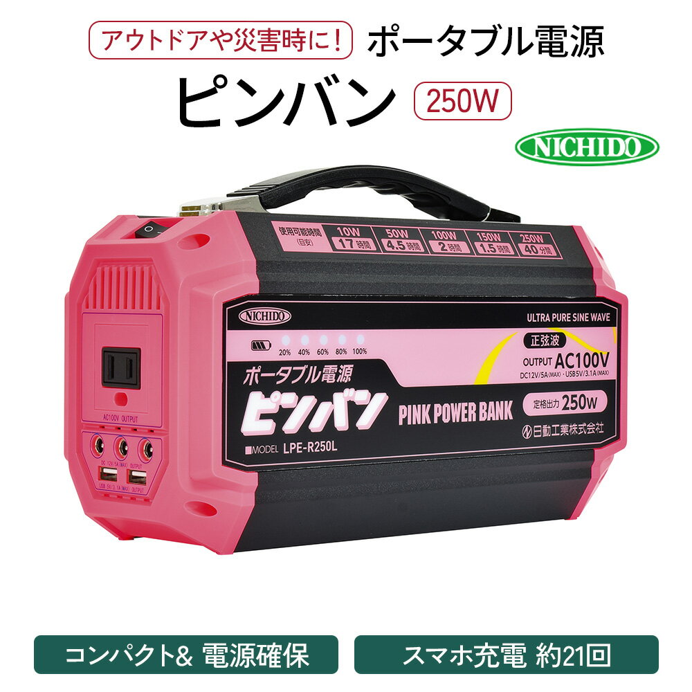 【ふるさと納税】ポータブル電源ピンバン｜250W 100V 正弦波インバーター アウトドア 車中泊 DIY キャ...