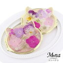 【ふるさと納税】猫ちゃん型コンパクトミラー カラフルな押し花が美しい【compact-19】|コンパクトミラー ミラー ミニ鏡 手鏡 拡大鏡 携帯 おしゃれ か...