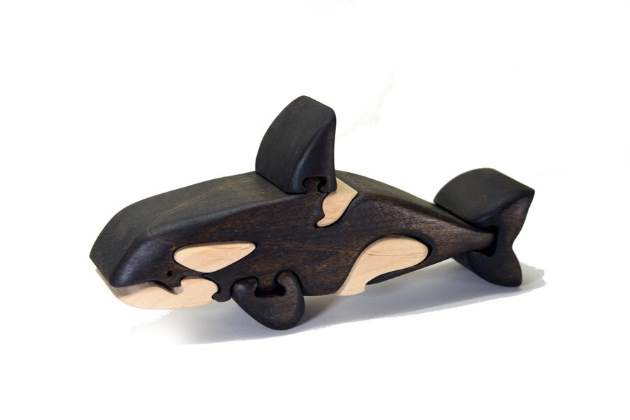 【ふるさと納税】シャチの木製パズル 知育玩具 木製パズル おもちゃ プレゼント 男の子 女の子 誕生日 クリスマス 子供 大人 ギフト つみき 積み木 送料無料｜こだわりの逸品 地域特産品 ギフト 自分用 人気 おすすめ